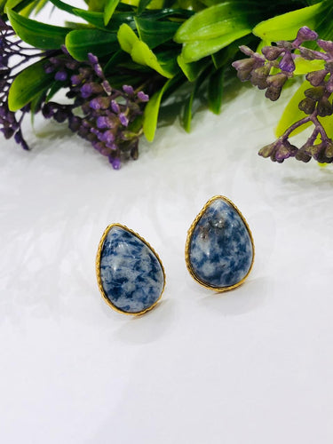 Blue Milky Drop Earrings